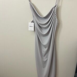 Elegant Gray Spaghetti Strap Dress